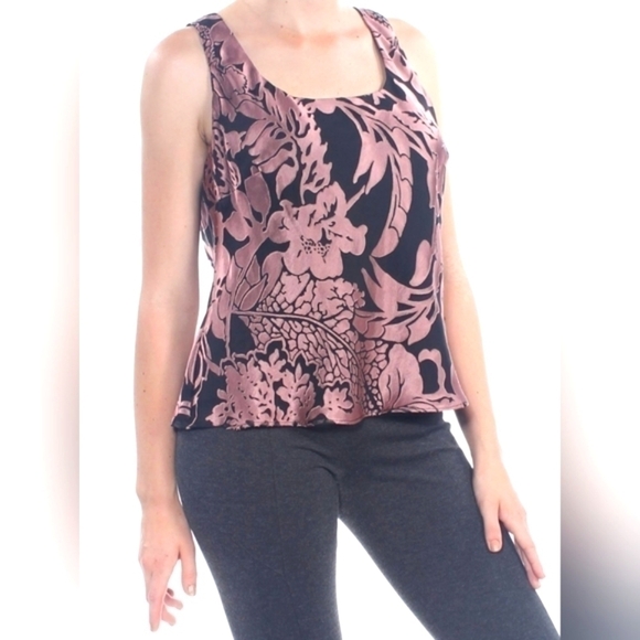 ALEX EVENINGS Womens Pink Black Floral Jacquard Top Sheer Cardigan Set Size L - Picture 4 of 14